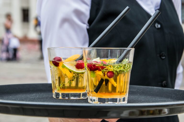 Whisky Glasses Filled With Custom Made Drinks Served to guests